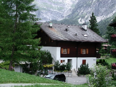 Ferienwohnung in Grindelwald Ansicht Haus von Westen